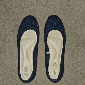 Women's Navy Blue Cushioned Ballet Flats